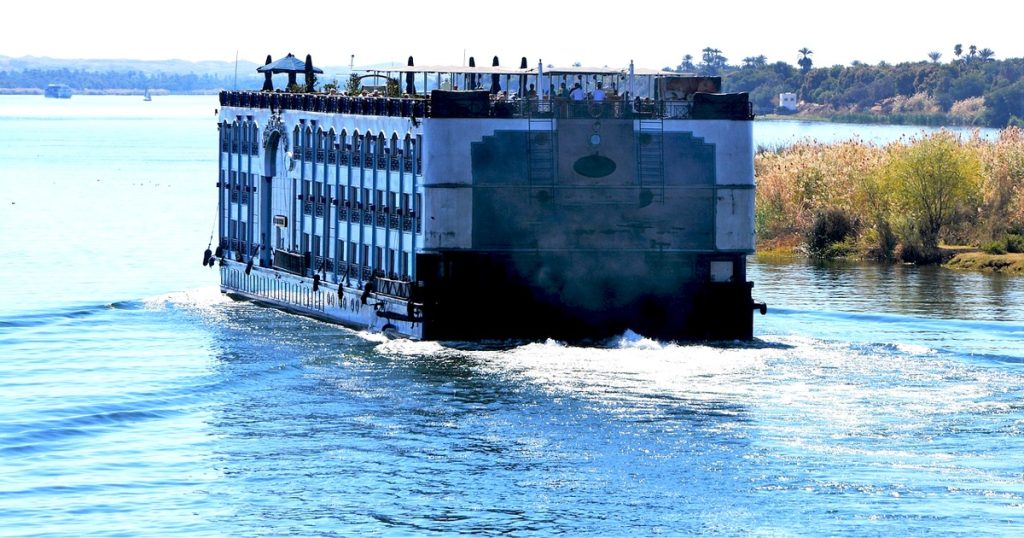 5-star Nile River Cruise Egypt sailing at sunset