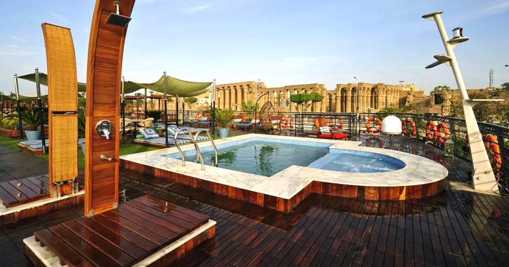 Luxury deck view on MS Mayfair Nile Cruise Egypt